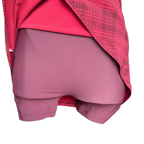 Outdoor Voices The Exercise Dress In Pomegranate Plaid Red XS - Picture 9 of 11